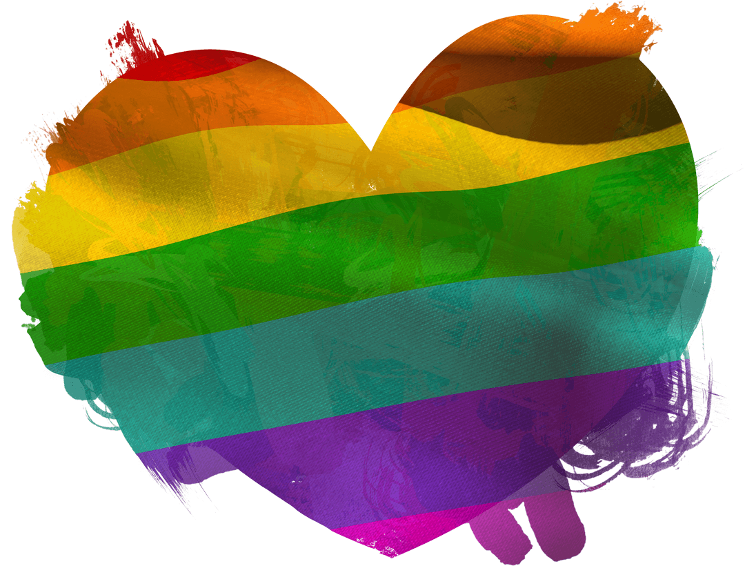 Rainbow Flag Heart on Transparent Background Pride Celebration