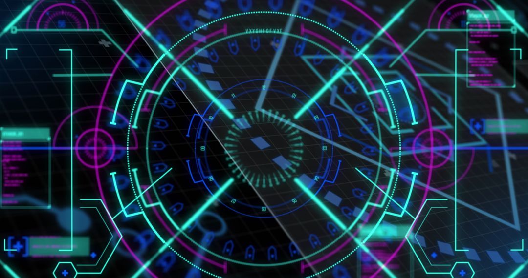 Futuristic Data Interface Pattern with Scanning Elements