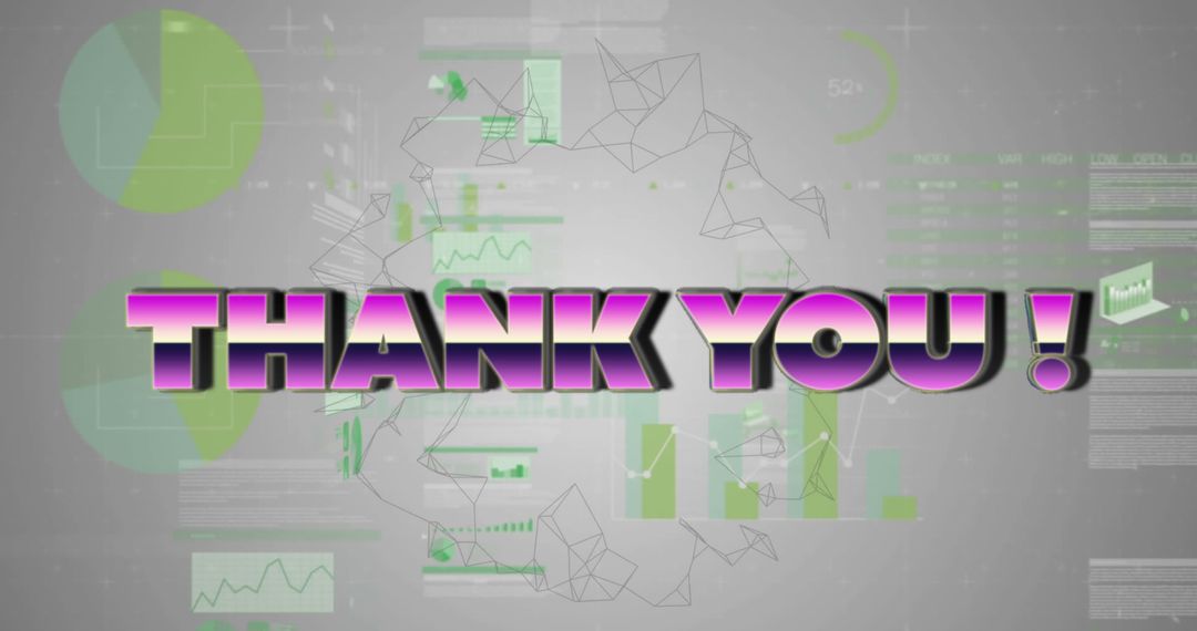 Thank You Text on Advanced Data Processing Background