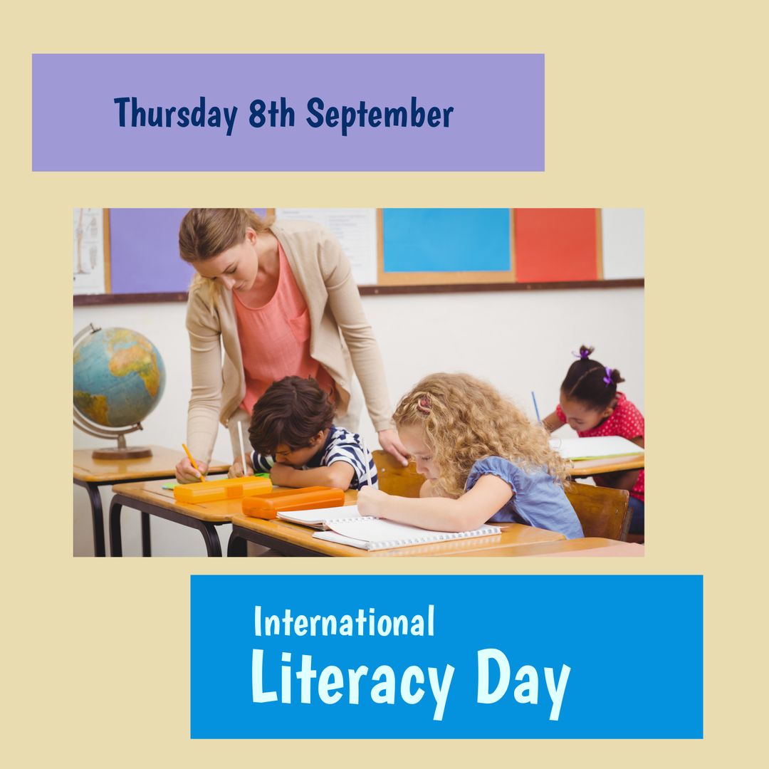 International Literacy Day Observance in Classroom with Engaged Students