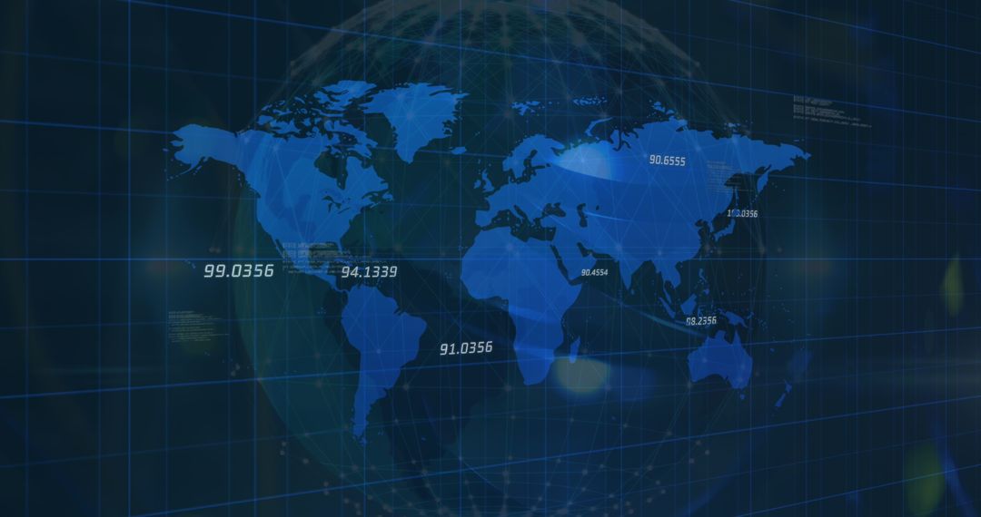 Futuristic Global Connectivity with Digital World Map
