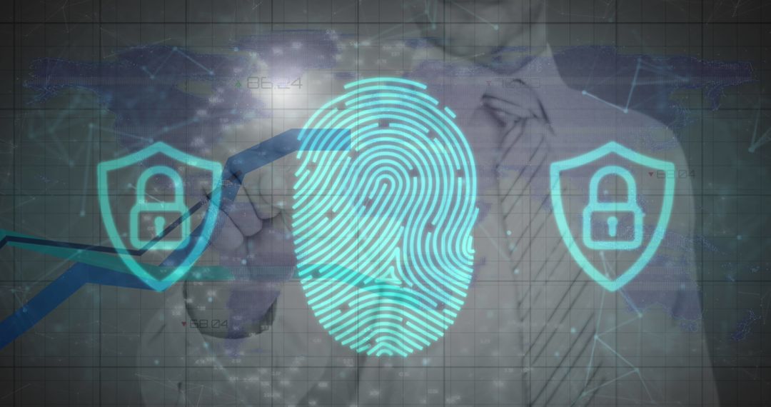 Businessman Engaging Advanced Fingerprint Security