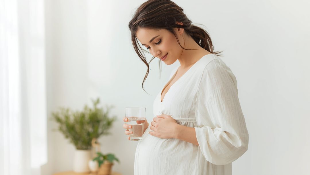 Pregnant Woman Cradling Belly in Cozy Home