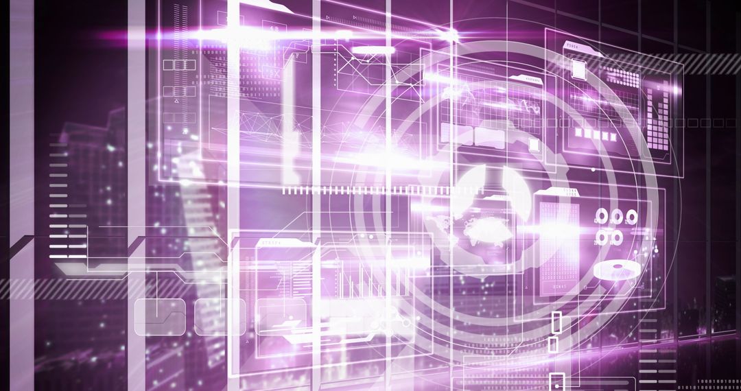 Futuristic Digital Interface with Data Analysis