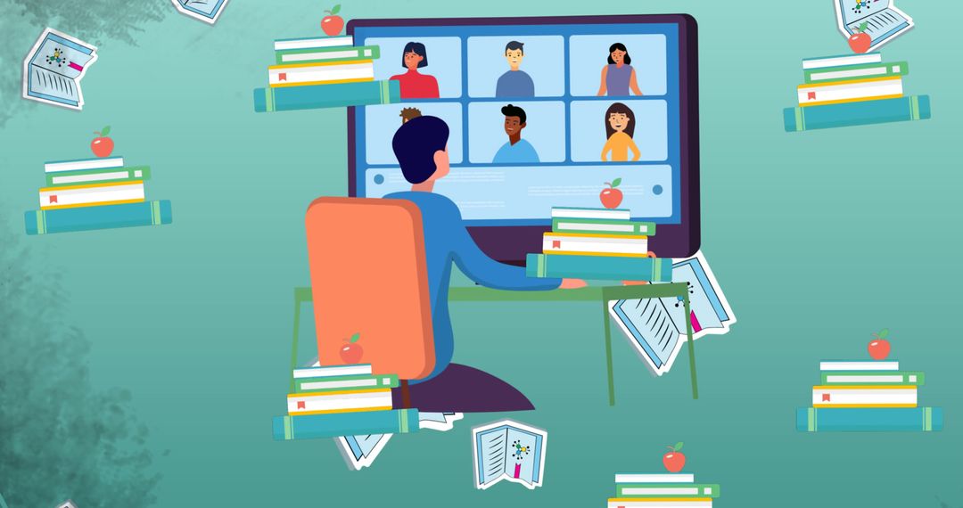 Virtual Classroom Learning with Educational Icons