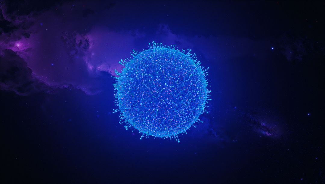 Dynamic Glowing Network Sphere in Outer Space