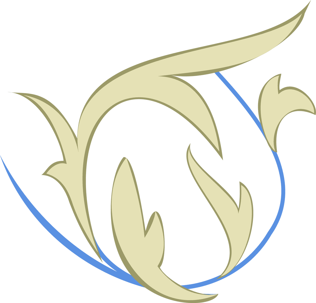 Elegant Botanical Emblem on Transparent Background Featuring Leaves