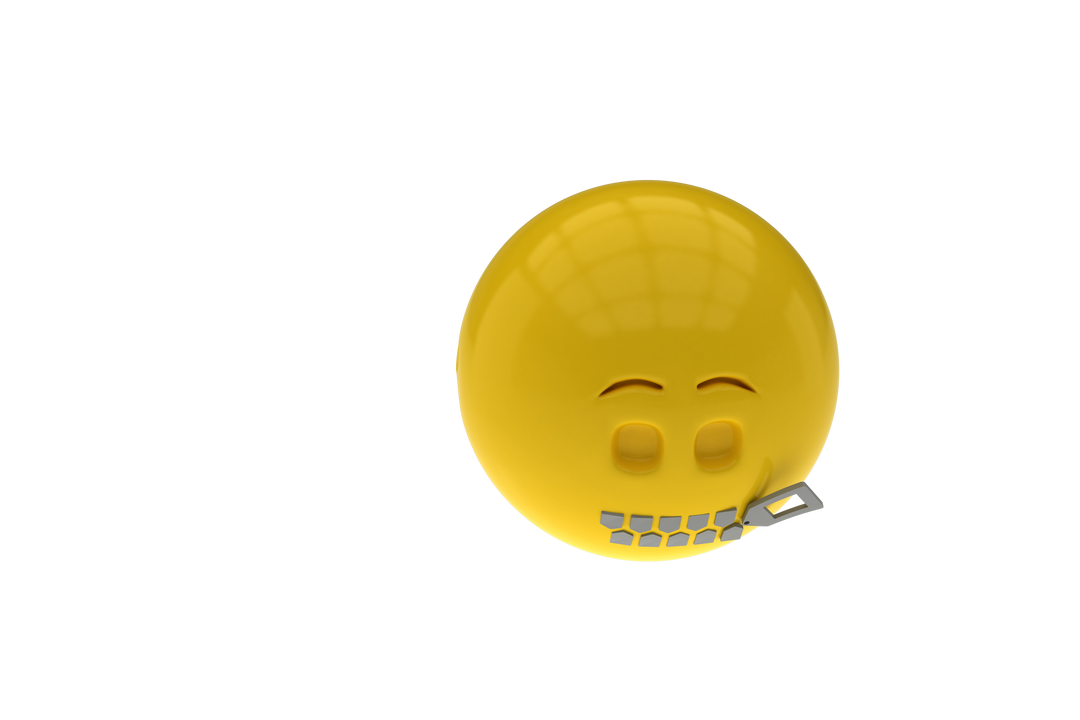 Three Dimensional Transparent Emoji with Zipper Mouth Expression - Download Free Stock Images Pikwizard.com