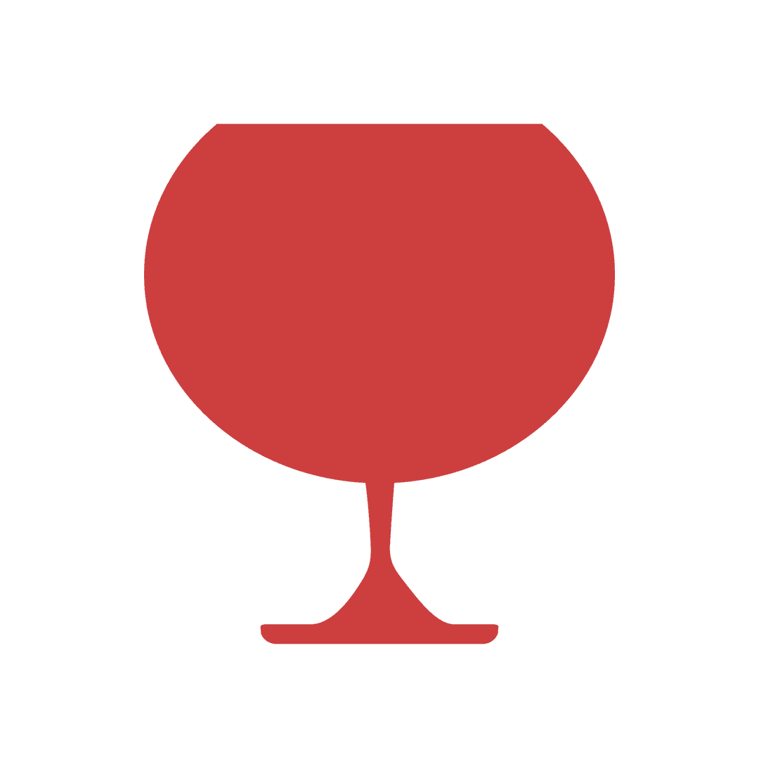 Red Wine Glass Silhouette on Transparent Background