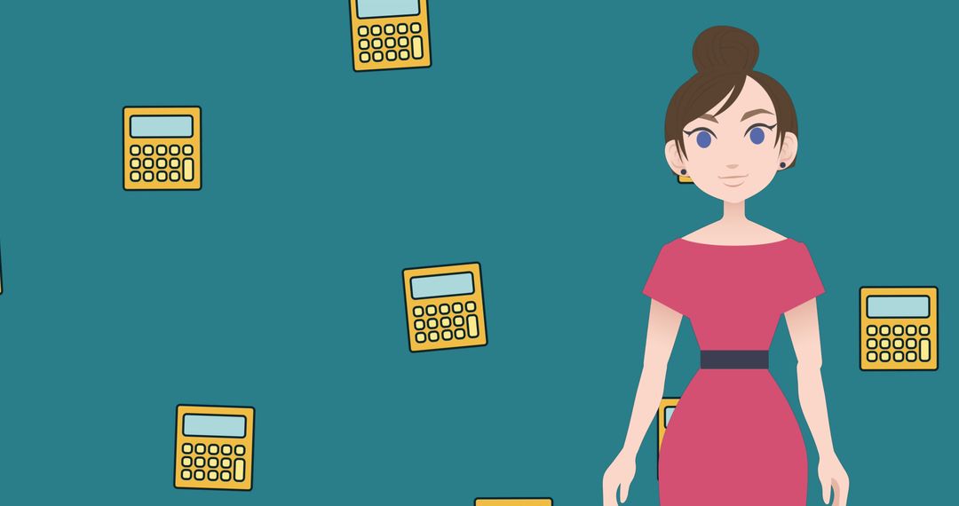 National Mentoring Month Concept with Digital Character and Calculator Icons