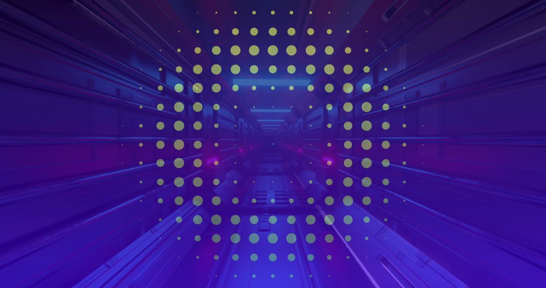 Colorful Digital Tunnel with Floating Dots