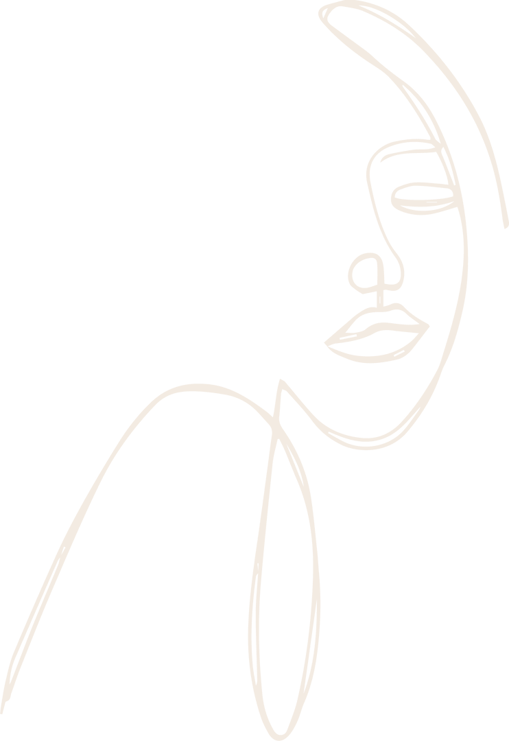 Minimalist Single Line Art of Abstract Face on Transparent Background