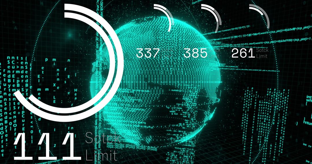 Digital Financial Data Circling Virtual Globe Concept