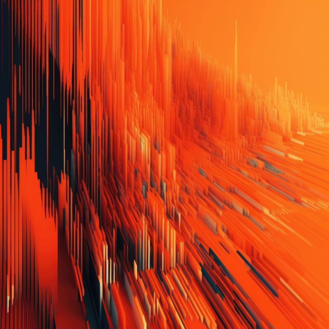 Glowing orange interference lines and landscape on black, created using generative ai technology - Free Images, Stock Photos and Pictures on Pikwizard.com