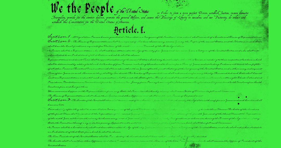 Animated US Constitution on Vivid Green Screen - Free Images, Stock Photos and Pictures on Pikwizard.com