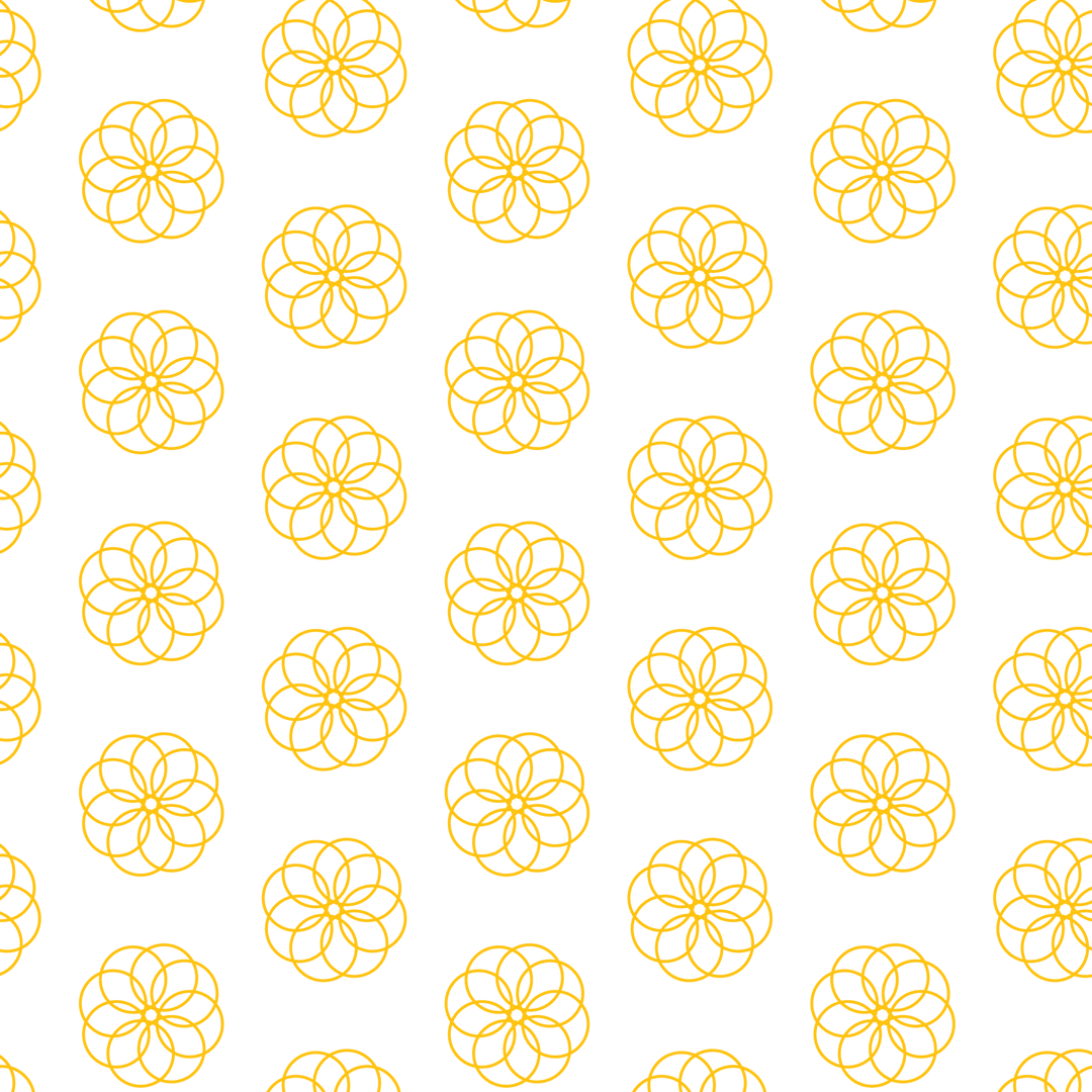 Yellow Floral Pattern on Transparent Background Abstract Design