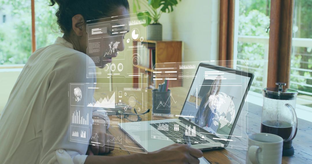 Businesswoman Innovating with Technology at Modern Workspace