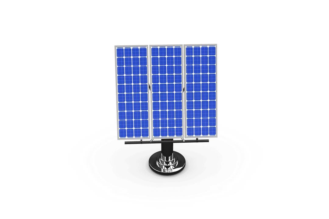 Digital Photovoltaic Panel on Transparent Background