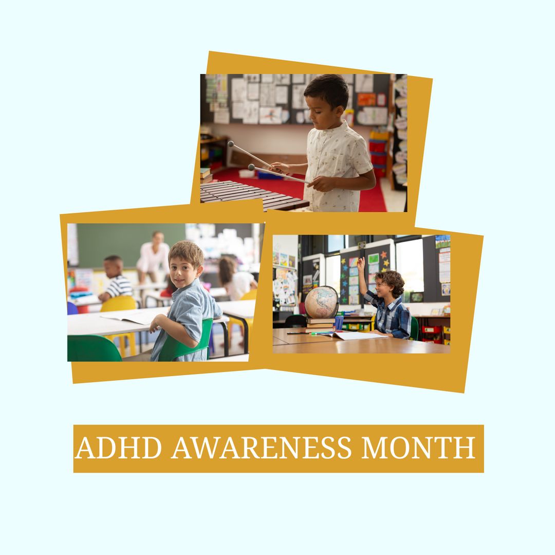 Children in Classroom Collaborating for ADHD Awareness Education - Download Free Stock Templates Pikwizard.com