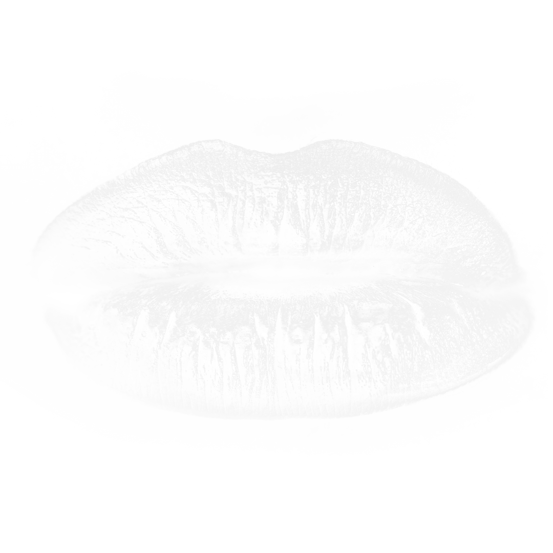 Digital Illustration of White Lips on Transparent Background