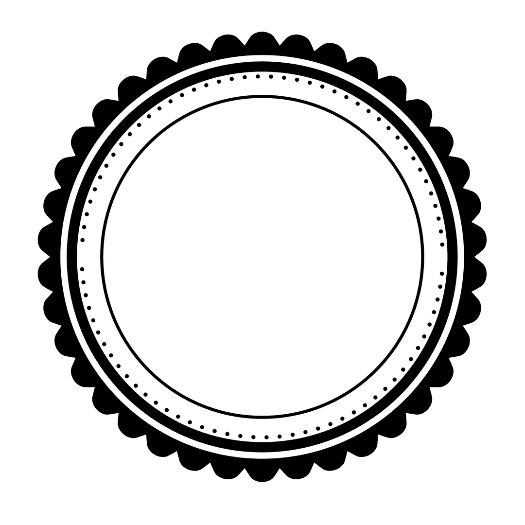 Minimalist Circle with Geometric Shapes and Transparent Background