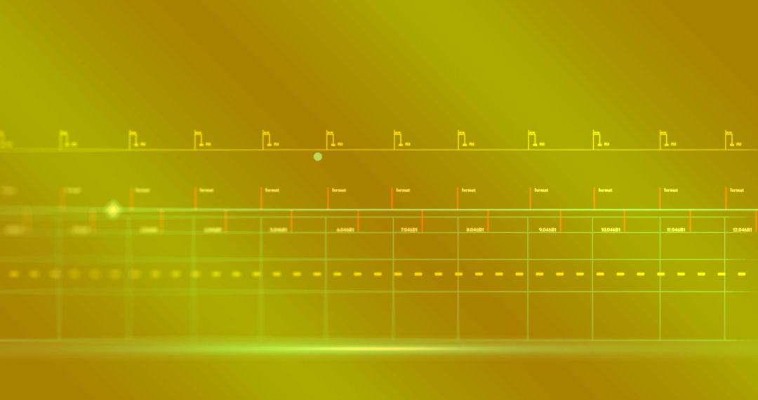 Abstract Digital Data Analysis with Geometric Shapes on Yellow Background