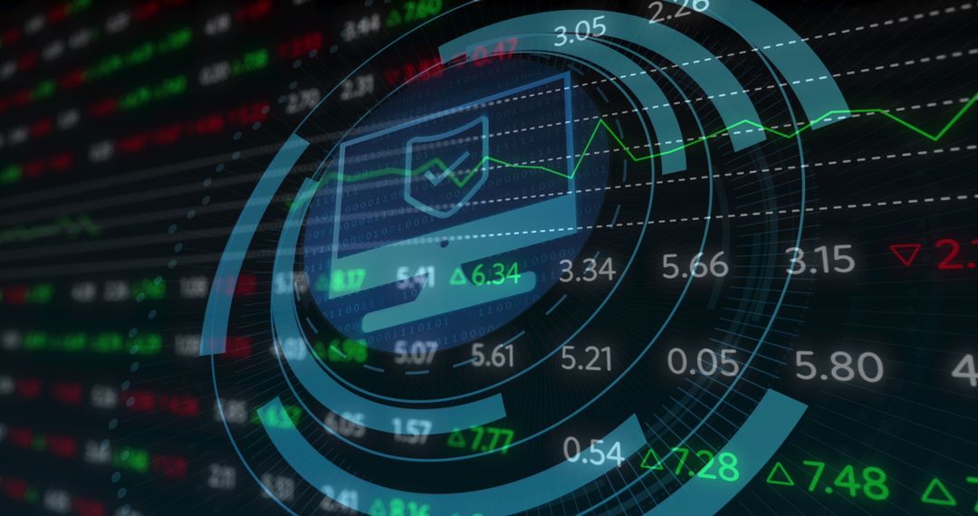 Digital Interface Over Stock Market with Financial Graphs