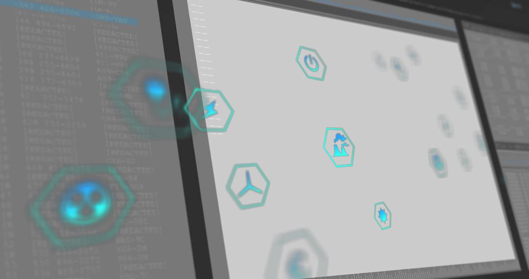 Digital Ecology Icons Overlay on Data Analytics Interface