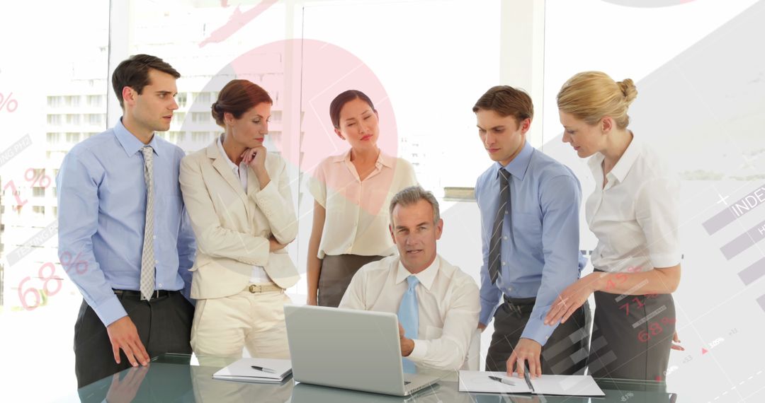 Team Collaborating in Office on Financial Analysis