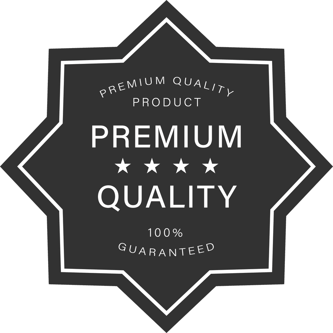 Premium Quality Guaranteed Badge on Transparent Background