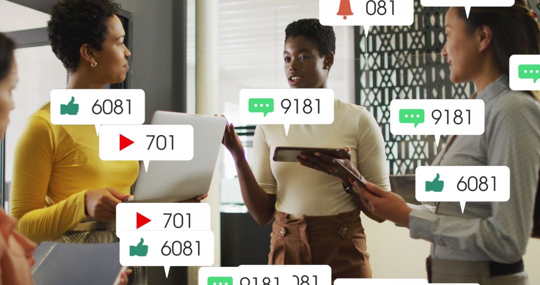 Diverse Business Team Managing Social Media Data