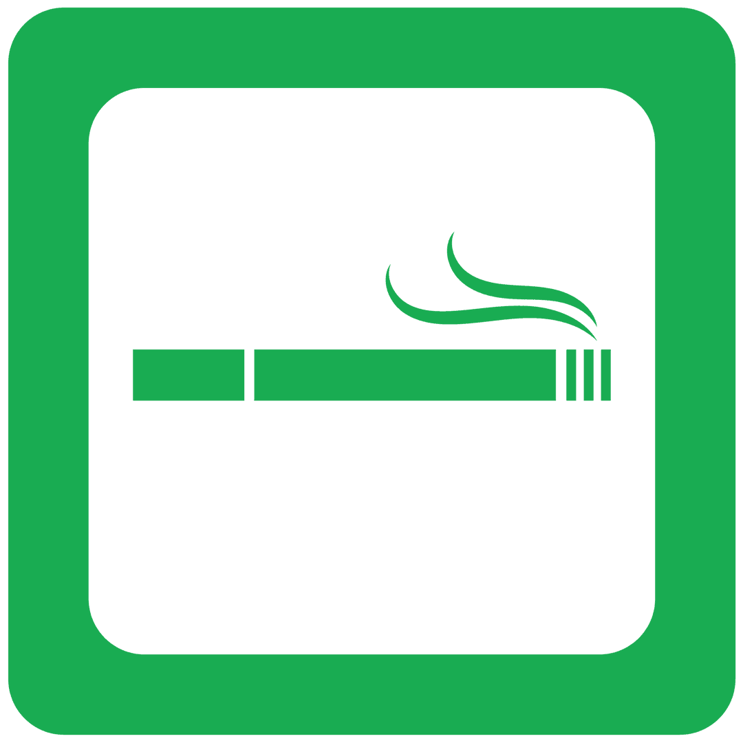 Green Cigarette Icon Illustration on Transparent Background