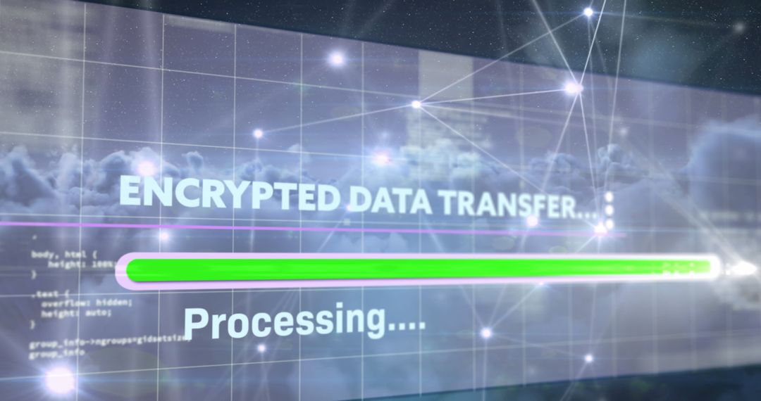 Encrypted Data Transfer Over Digital Cloud Interface - Free Images, Stock Photos and Pictures on Pikwizard.com