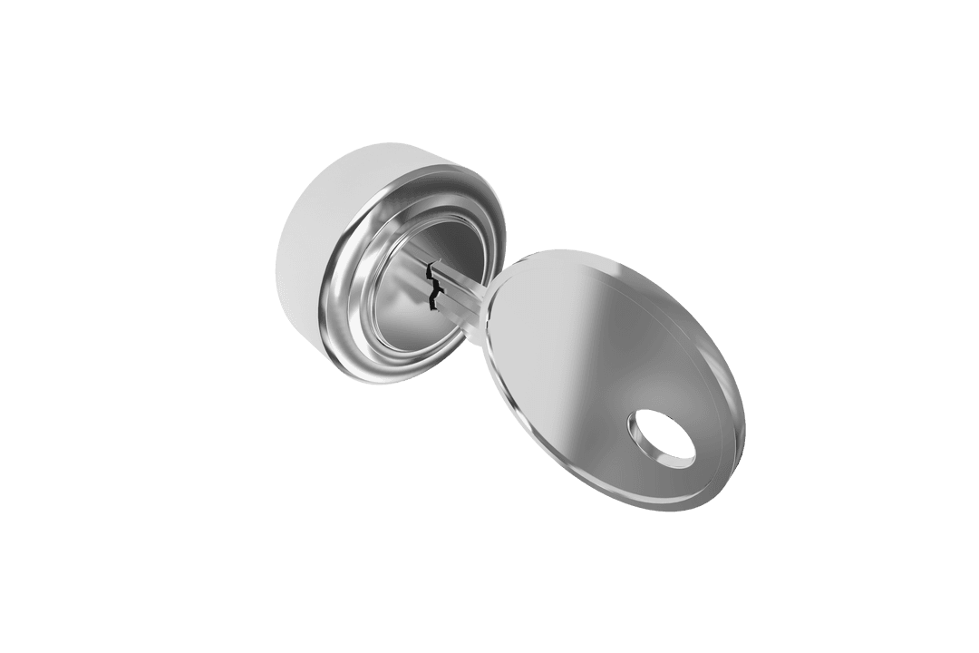 Transparent Silver Metal Key with Matching Lock Mechanism