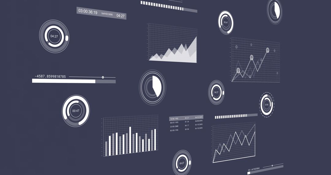 Futuristic Data Interface with Statistical Graphics