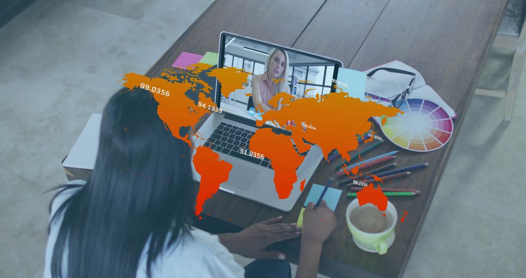 Designer Collaborating Remotely with Colleague via Video Call