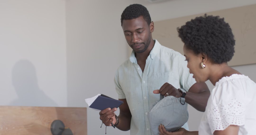 Friends Reading Book Together, Joyful Conversation at Home