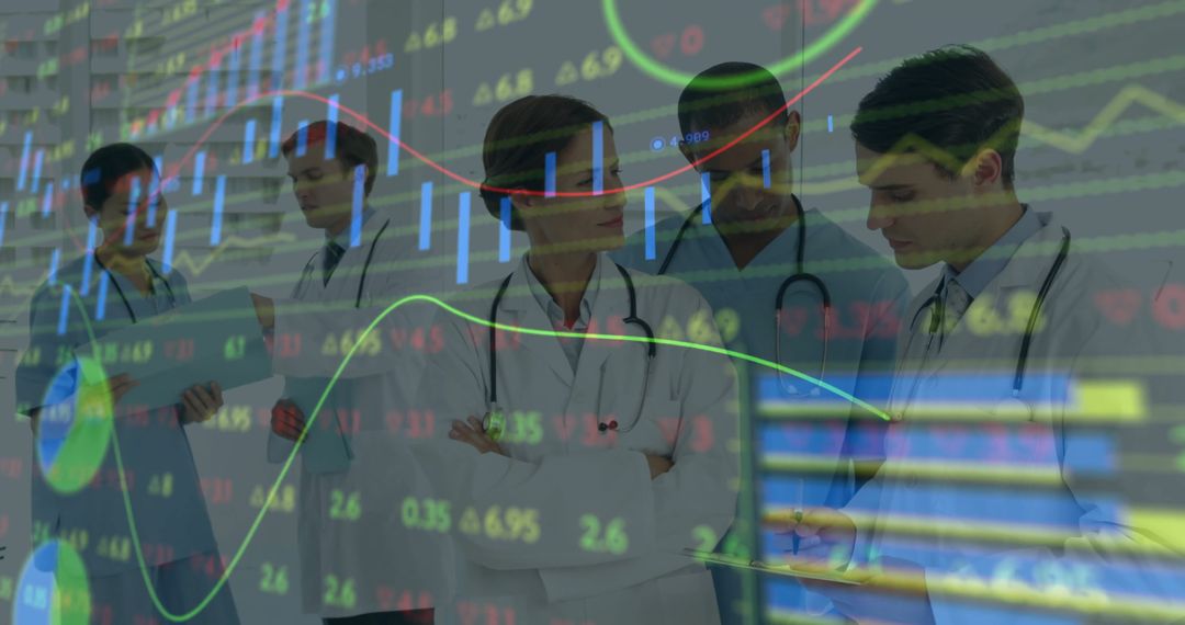 Medical Professionals Analyzing Healthcare Data with Charts