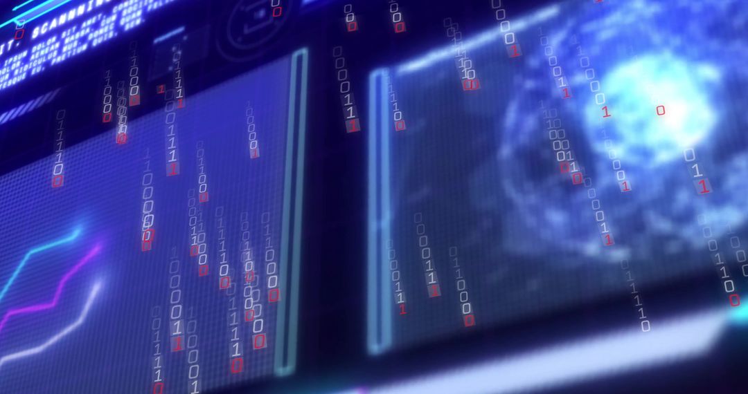 Binary Data Visualization on Digital Screen Interface