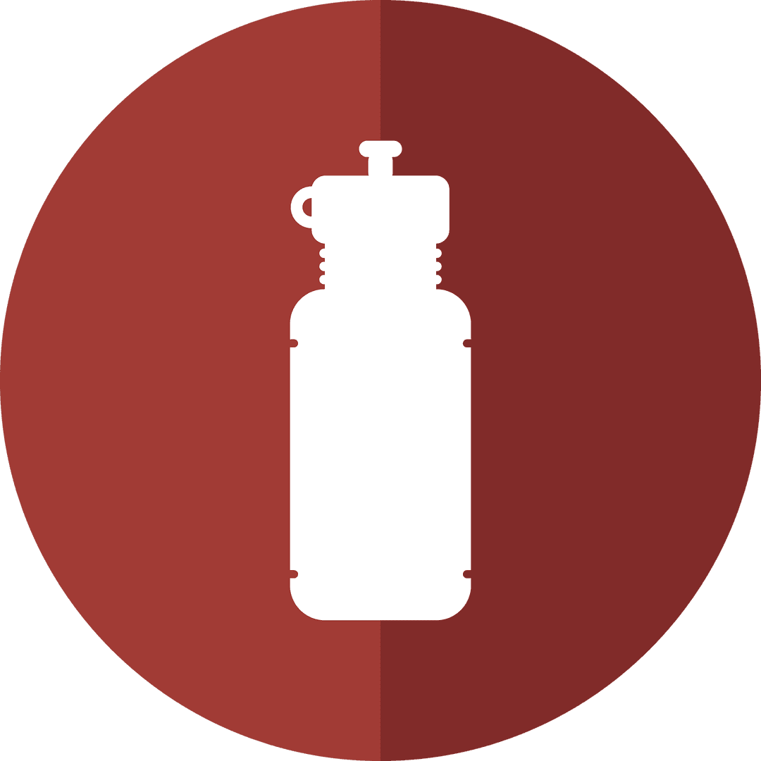 Brown Circle Water Bottle Silhouette on Transparent Background