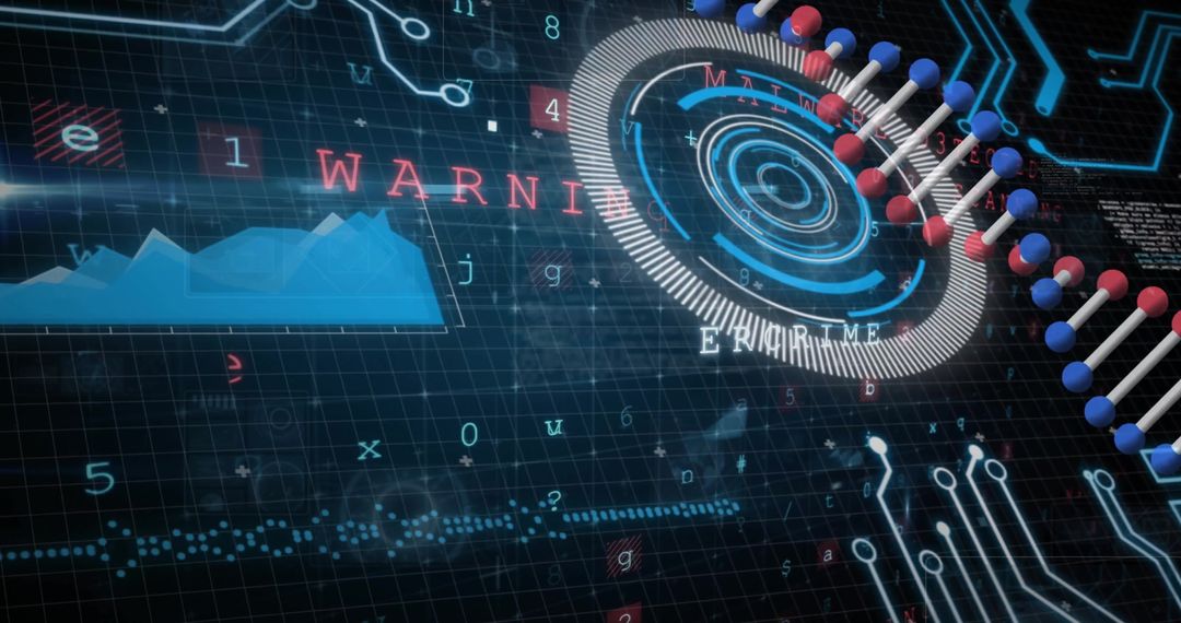 Futuristic Cybersecurity Interface Highlighting Data Analytics