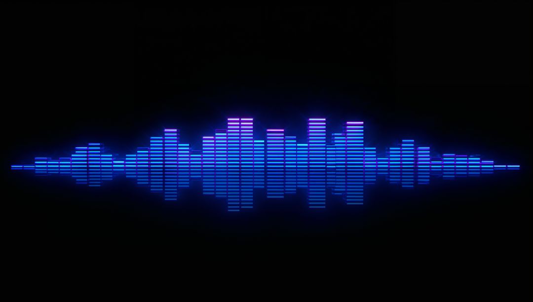 Pulsating Neon Soundwave with Glowing Equalizer Bars