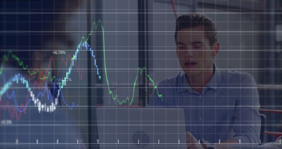Business Professional Analyzing Complex Data Infographics