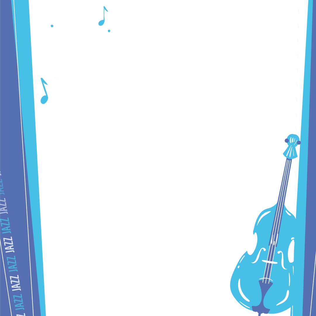 Transparent Design with Upright Bass and Musical Theme for Jazz Lovers