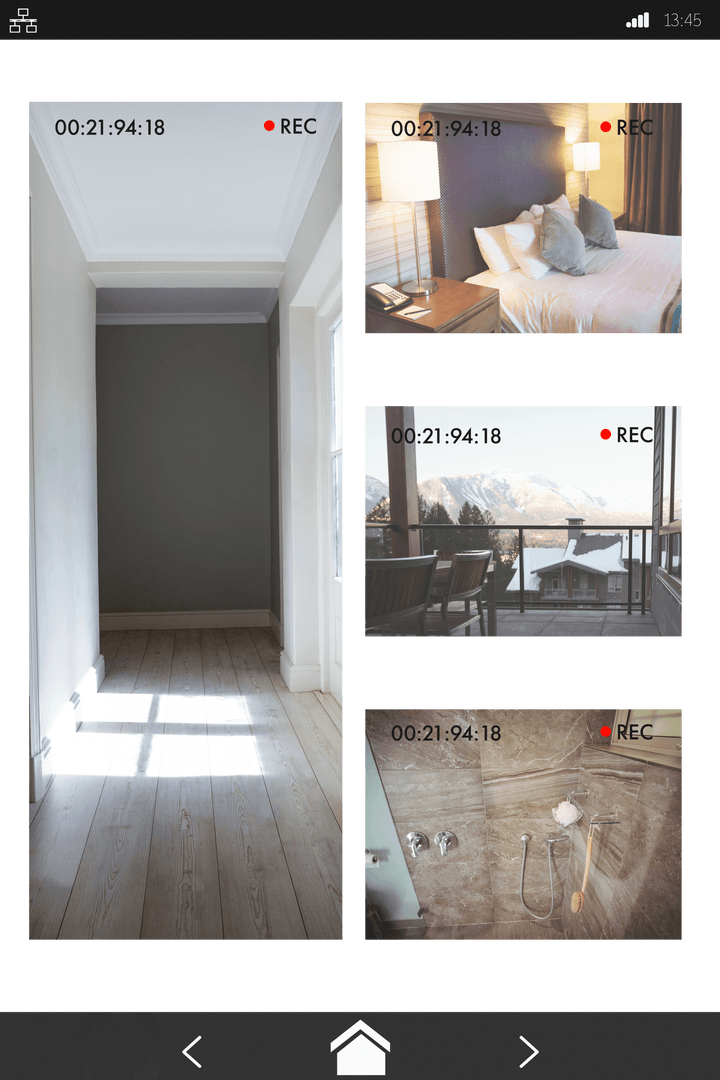 Transparent View on Smartphone Display Showing House Interior Monitoring