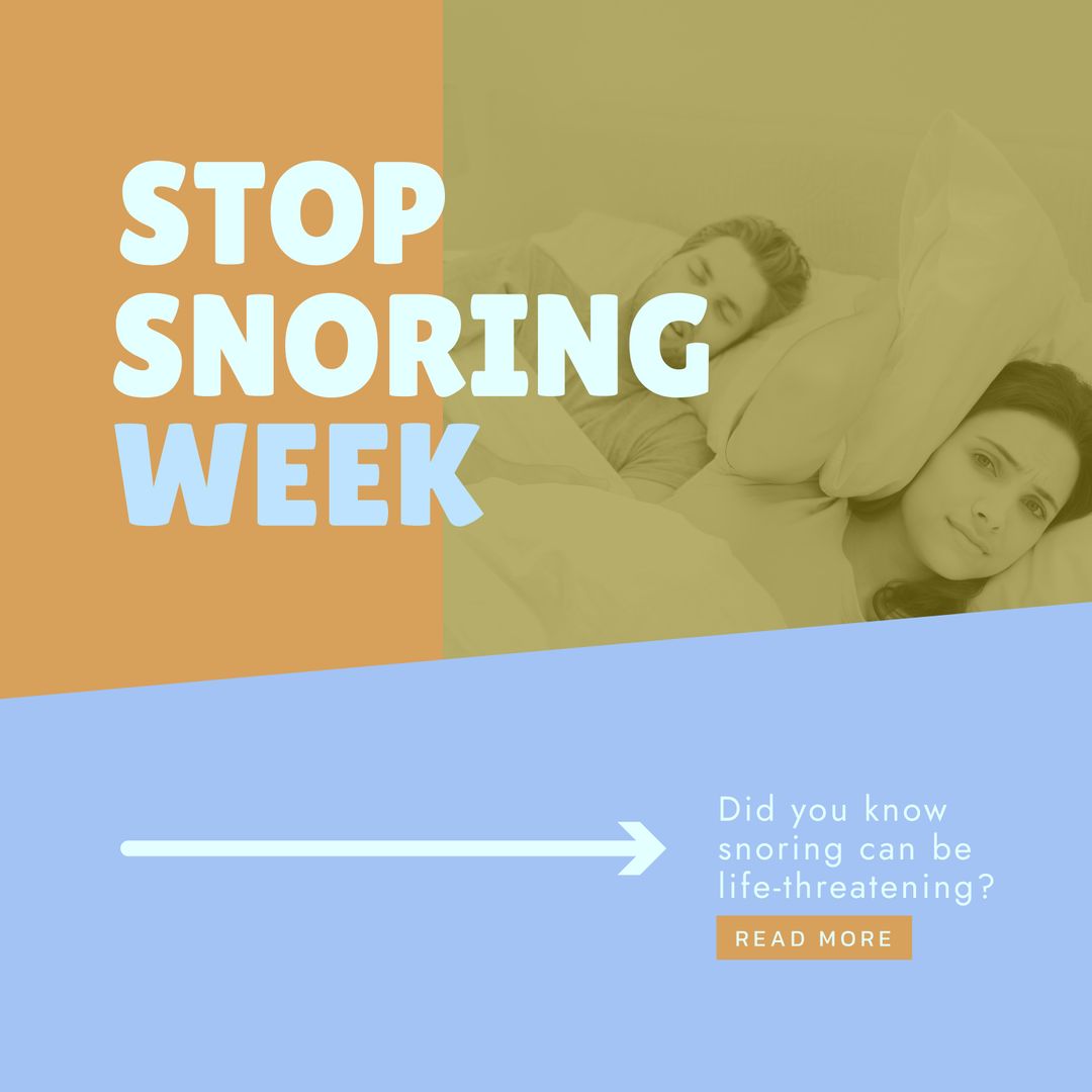Stop Snoring Week Awareness Campaign with Couple in Bed