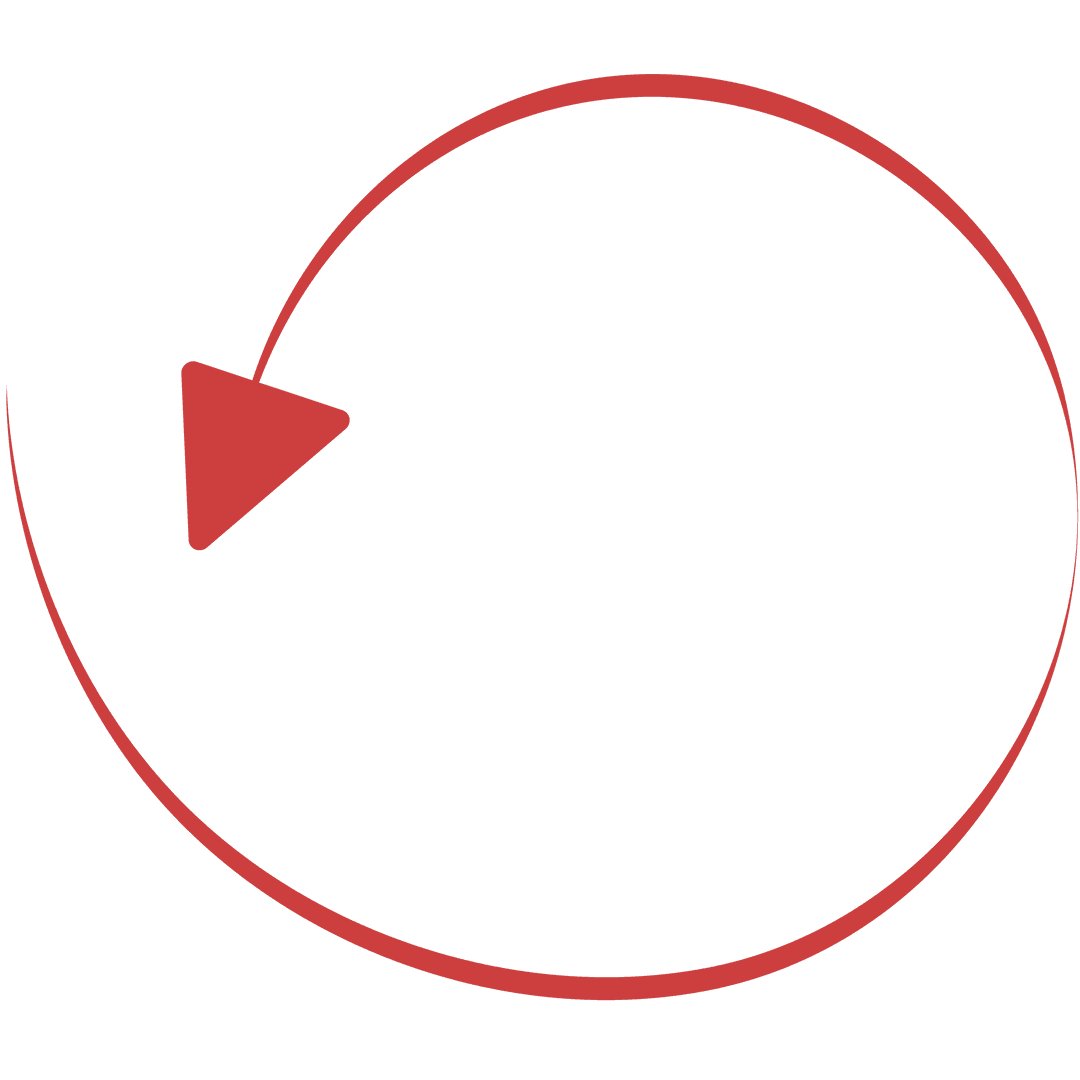 Big Red Circulating Arrow on Transparent Background