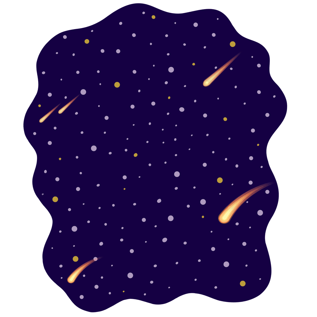 Starry Sky with Shooting Stars in Transparent Nightscape Style