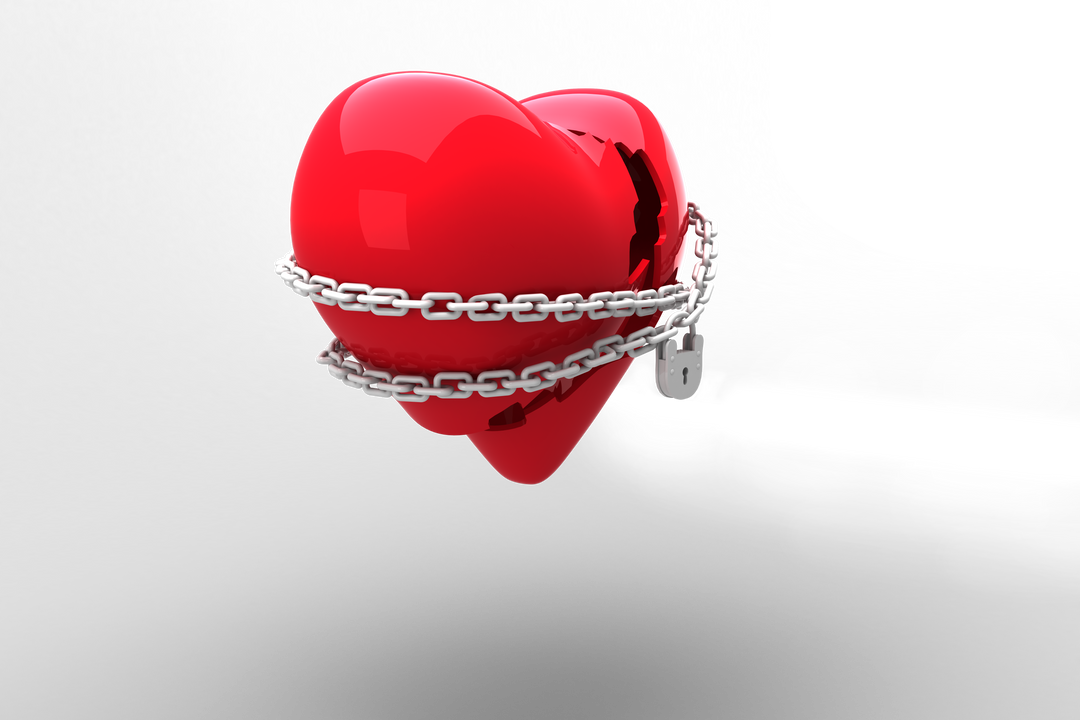 Transparent Red Heart Locked by Chain and Padlock - Download Free Stock Images Pikwizard.com