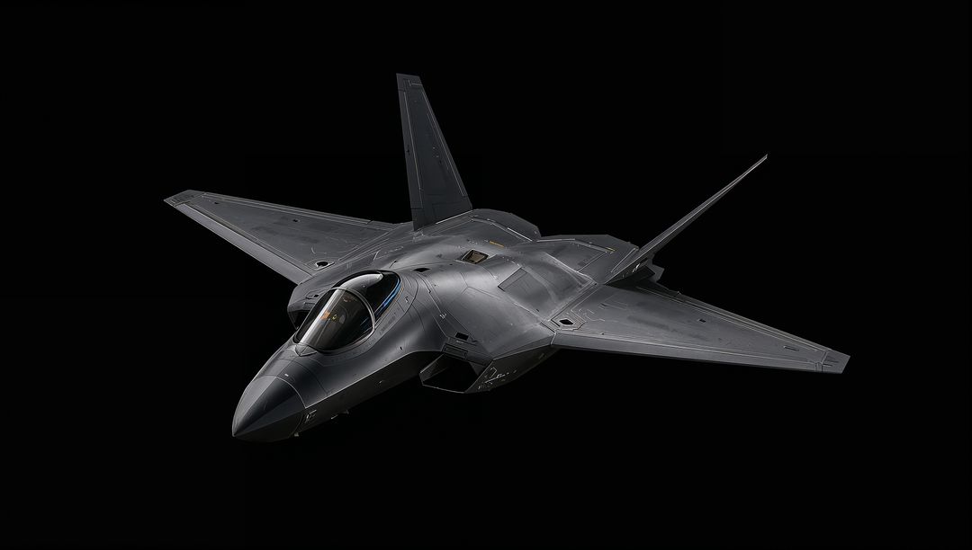 Stealth Fighter Jet with Trapezoidal Wings Highlighting Advanced Design